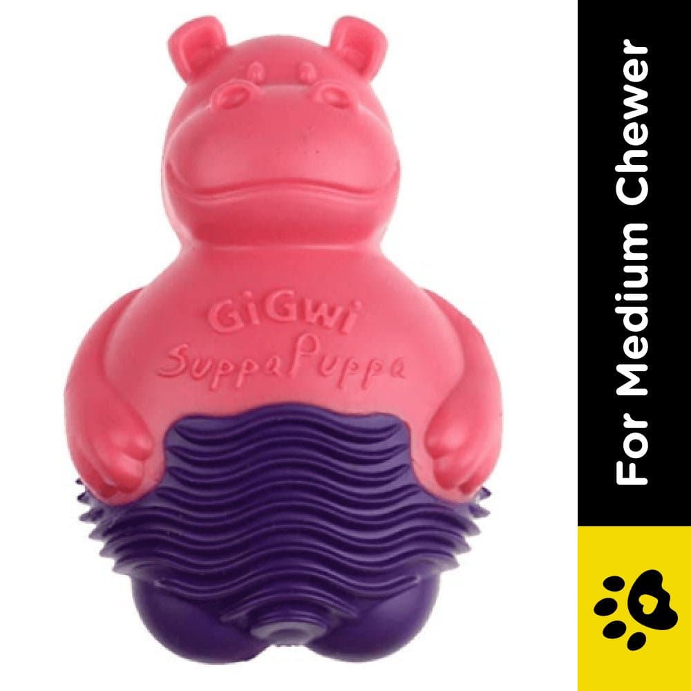 GiGwi Suppa Puppa Hippo Toy for Dogs (Pink/Purple) image 2