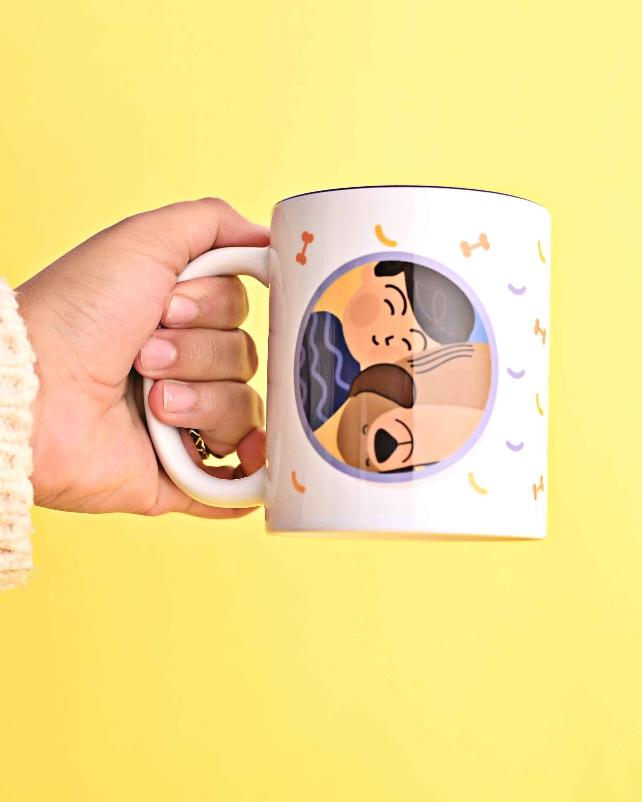 Furry Tales Ollie Snuggles Dad Ceramic Coffee Mug (White) image 1