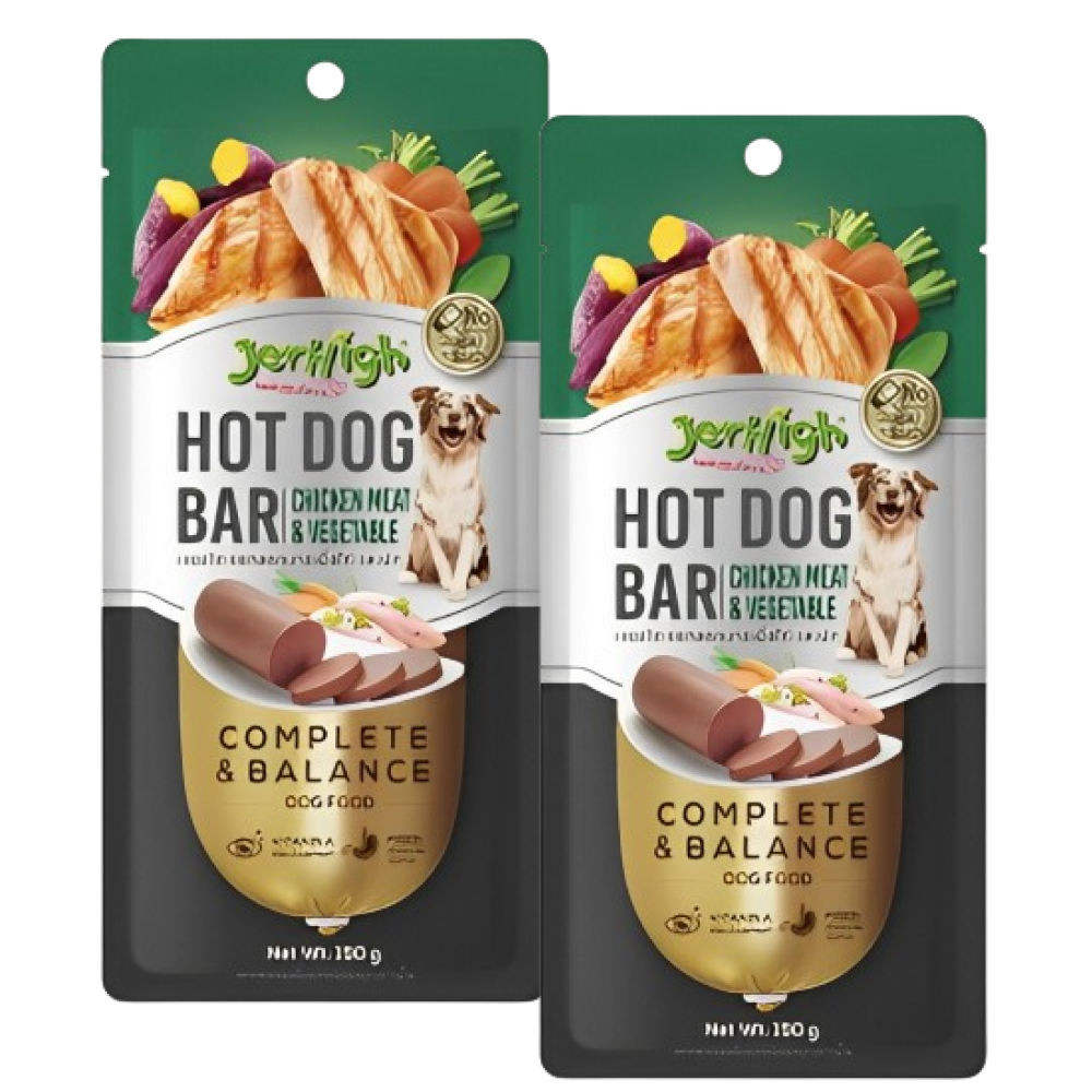JerHigh Chicken & Vegetable Hot Dog Bar Dog Treats image 6