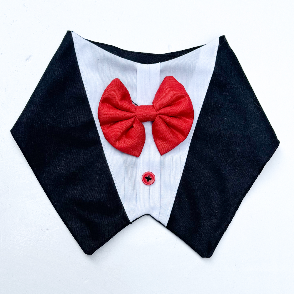 Pawgypets Formal Tux Bandana for Dogs and Cats (Black) image 3