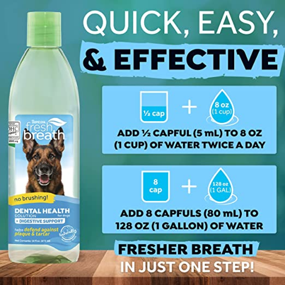 Tropiclean Fresh Breath Digestive Support Water Additive for Dogs image 5