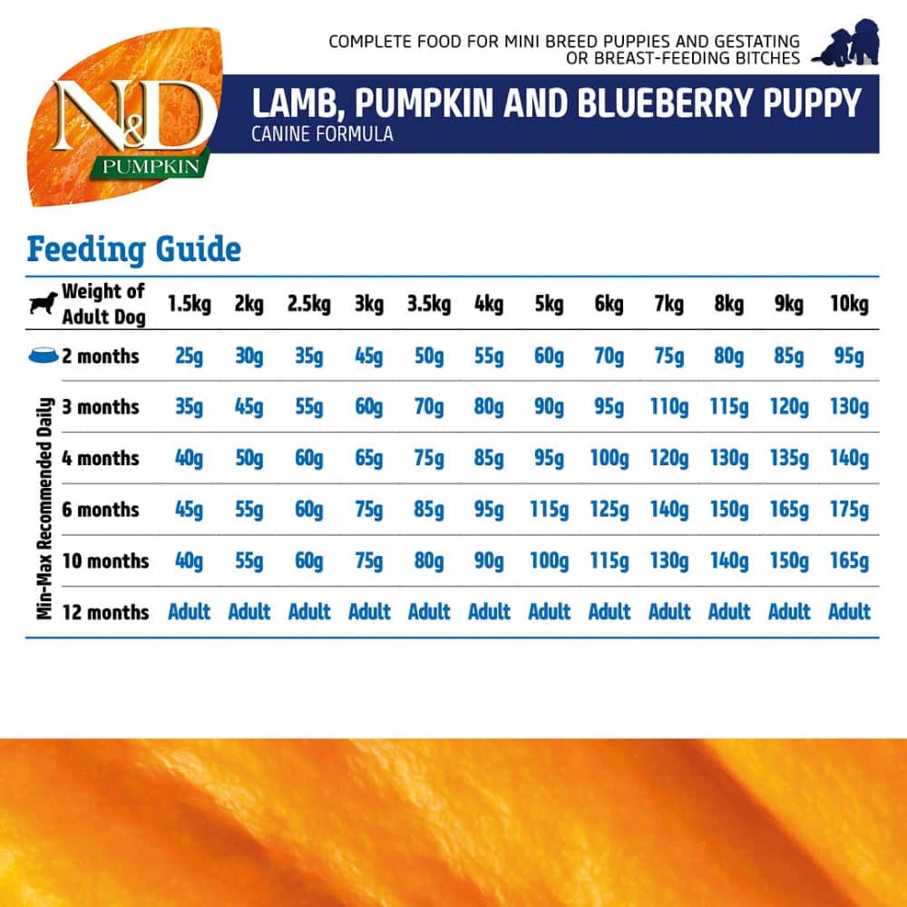 Farmina N&D Pumpkin Lamb & Blueberry Grain Free Puppy Mini Dog Dry Food image 4