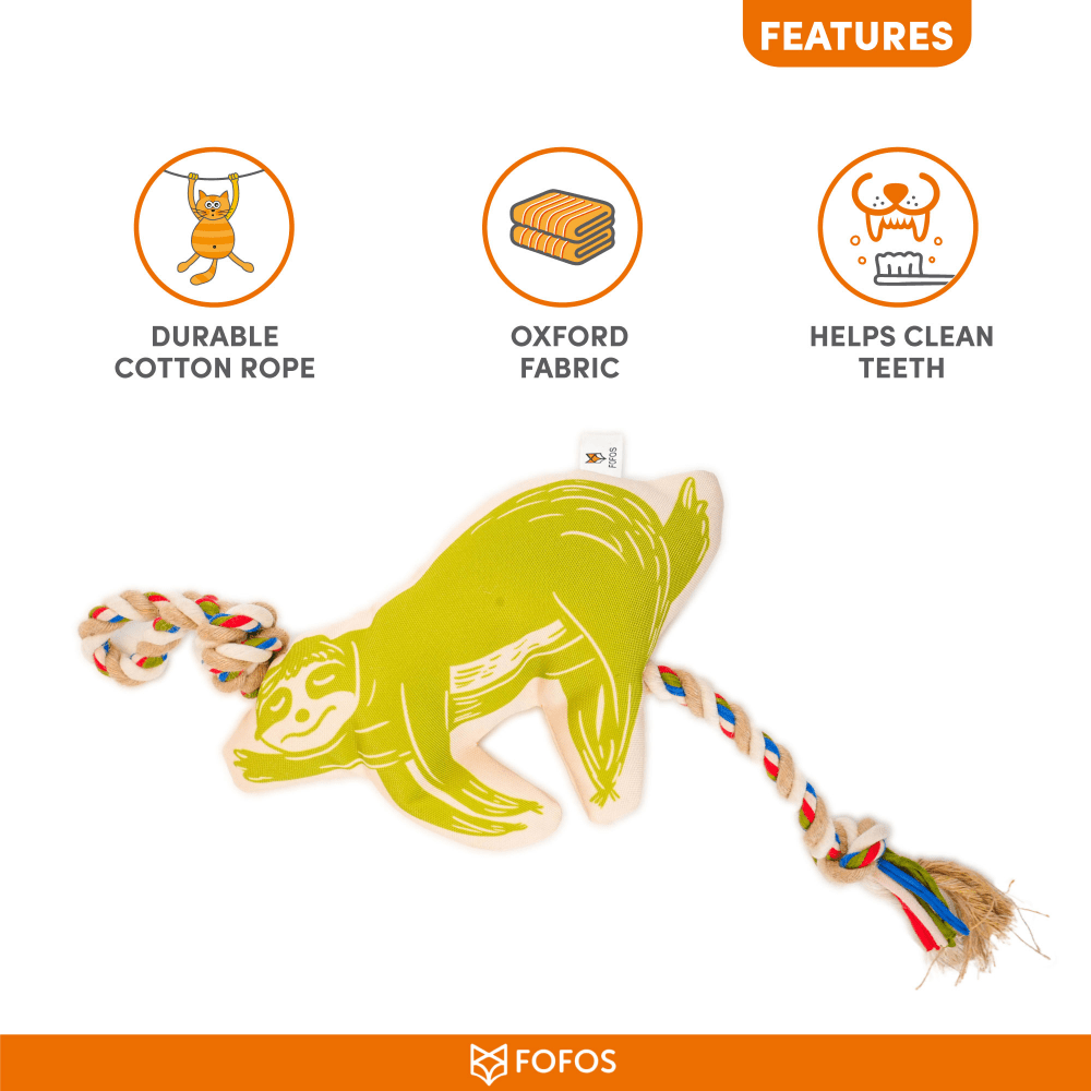 Barkbutler x Fofos Flossy Rope Toy With Sloth for Dogs image 4