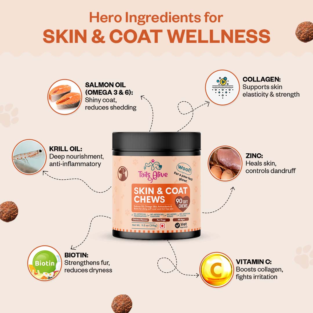TailsAlive Skin & Coat Soft Chews Supplement for Dogs image 3