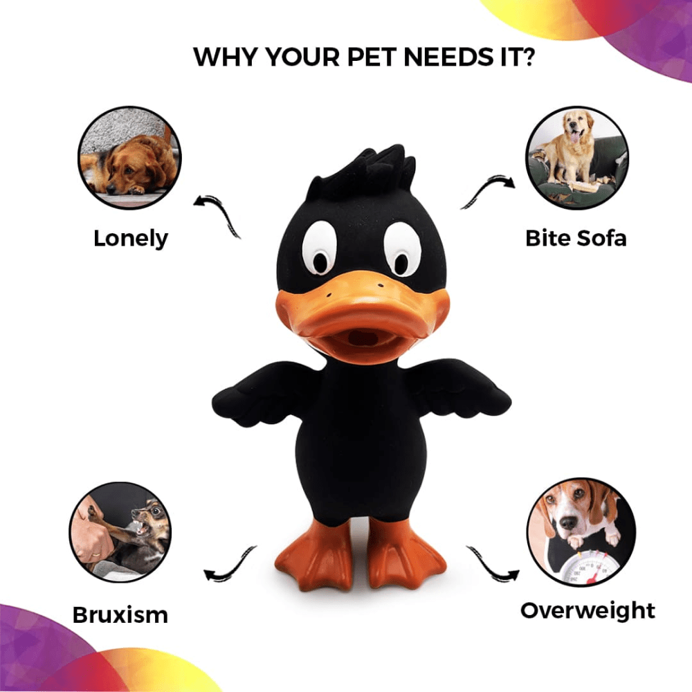 Goofy Tails Latex Squeaky Duck Toy for Dogs image 4