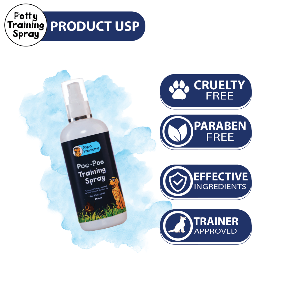 Papa Pawsome Pee Poo Potty Training Spray and Assorted Brush or Toy for Dogs and Cats image 2