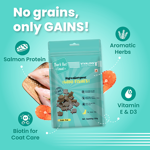 Bark Out Loud by Vivaldis Mini Fishes Grain Free & Hypoallergenic Dog Treats image 2