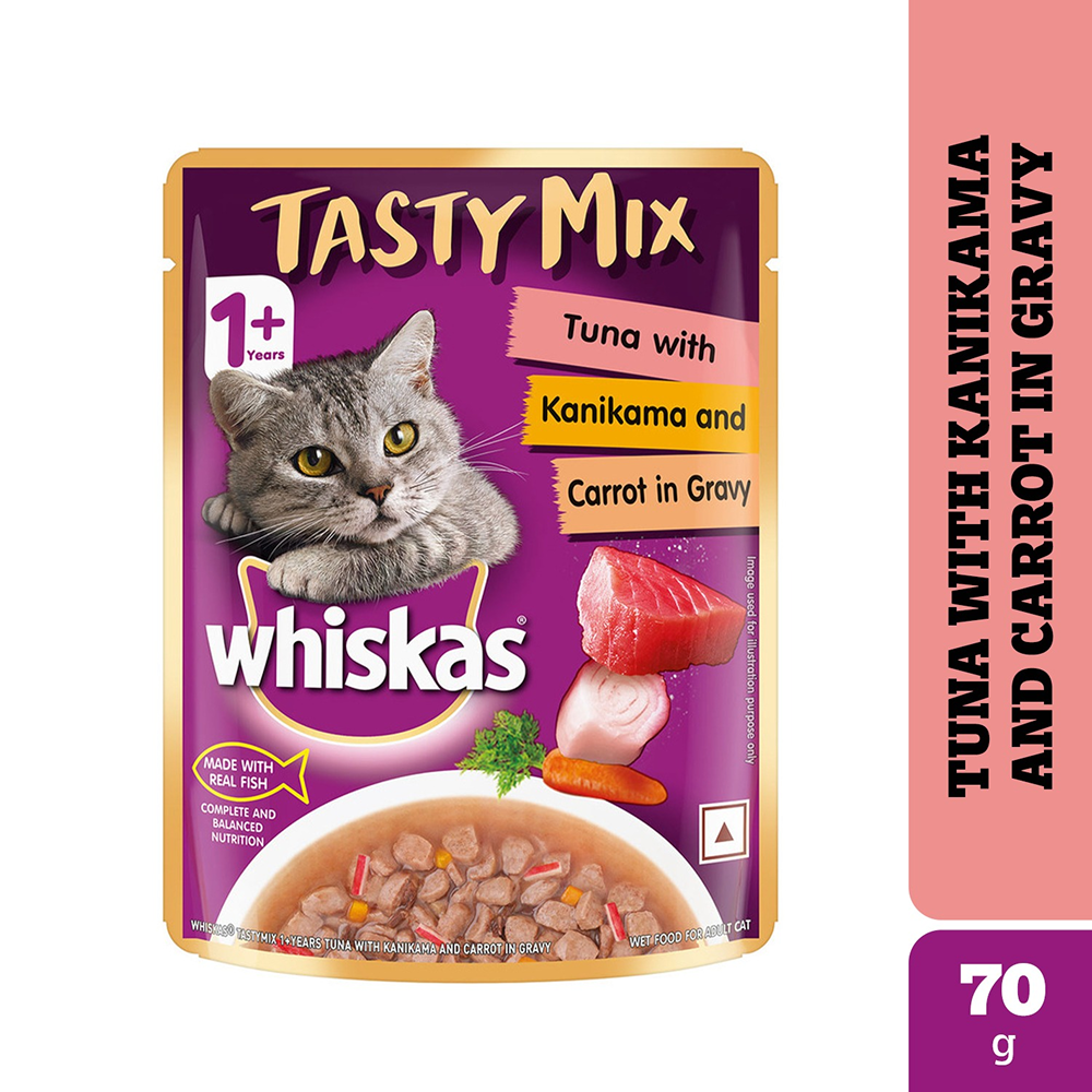 Whiskas Tuna with Kanikama And Carrot in Gravy Tasty Mix Adult Cat Wet Food