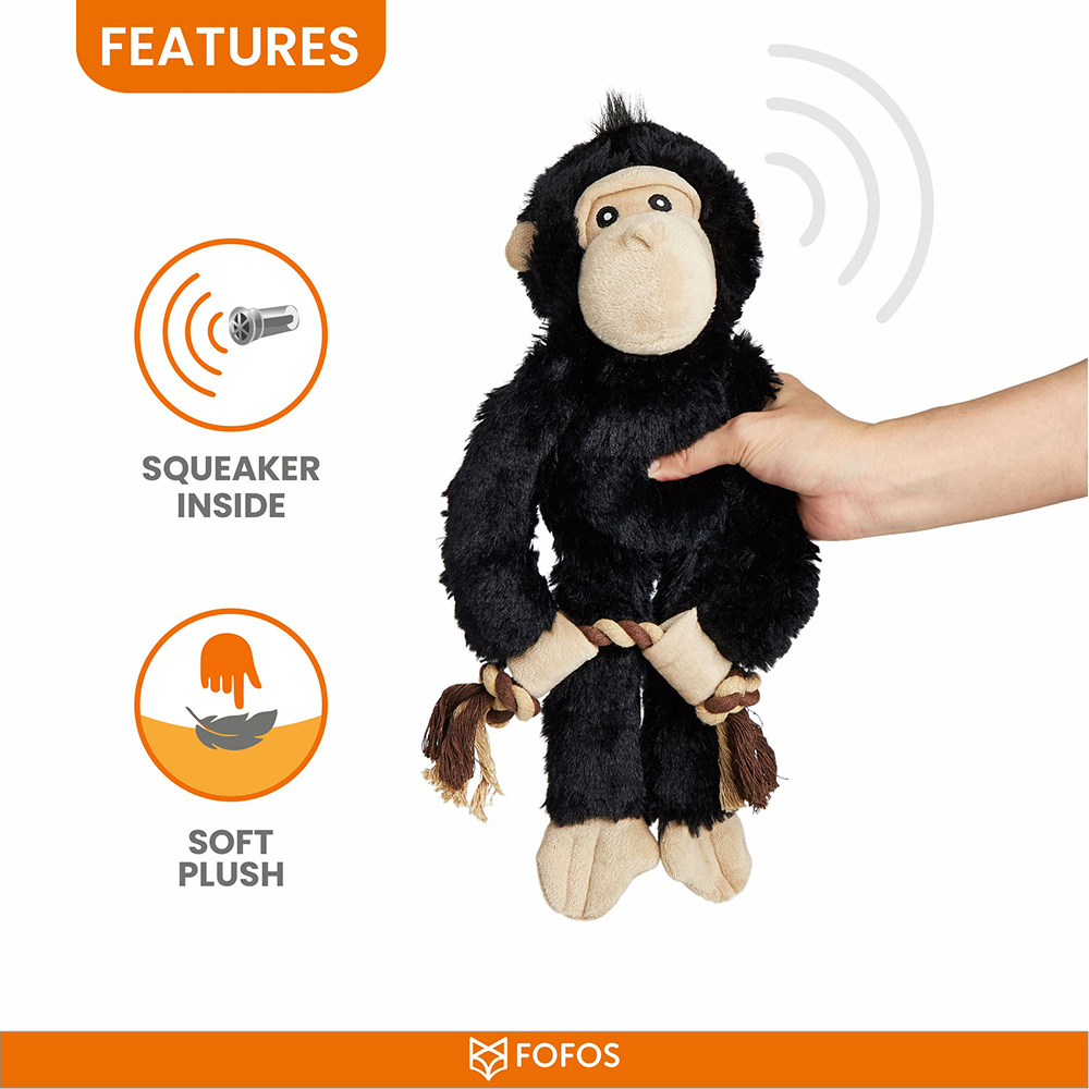 Barkbutler x Fofos Wildlife Gorilla Plush Toy for Dogs image 4