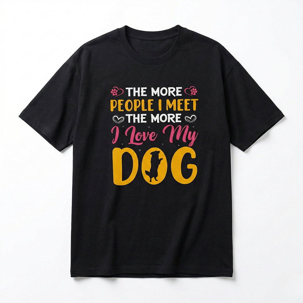 Seek Buy Love Dogs Over Humans Oversized Tee (Black) image 3