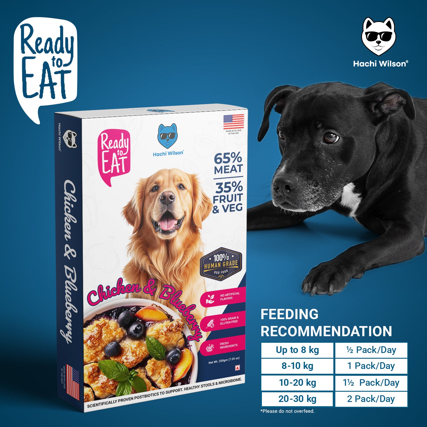 Hachi Wilson Chicken and Blueberry Ready to Eat Fresh & Wet Food for Dogs and Puppies image 4