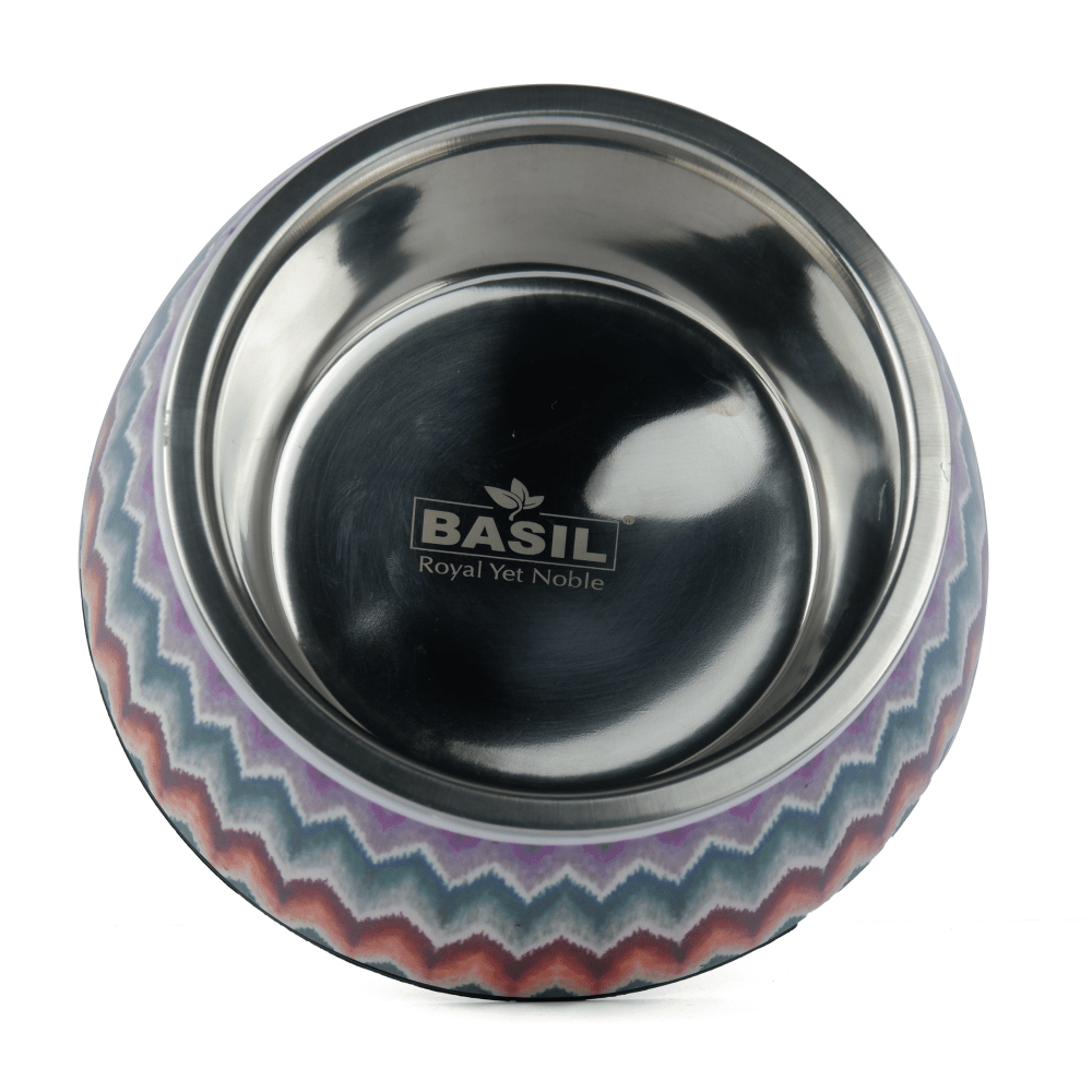 Basil Multizig Print Melamine Bowl for Dogs and Cats image 4