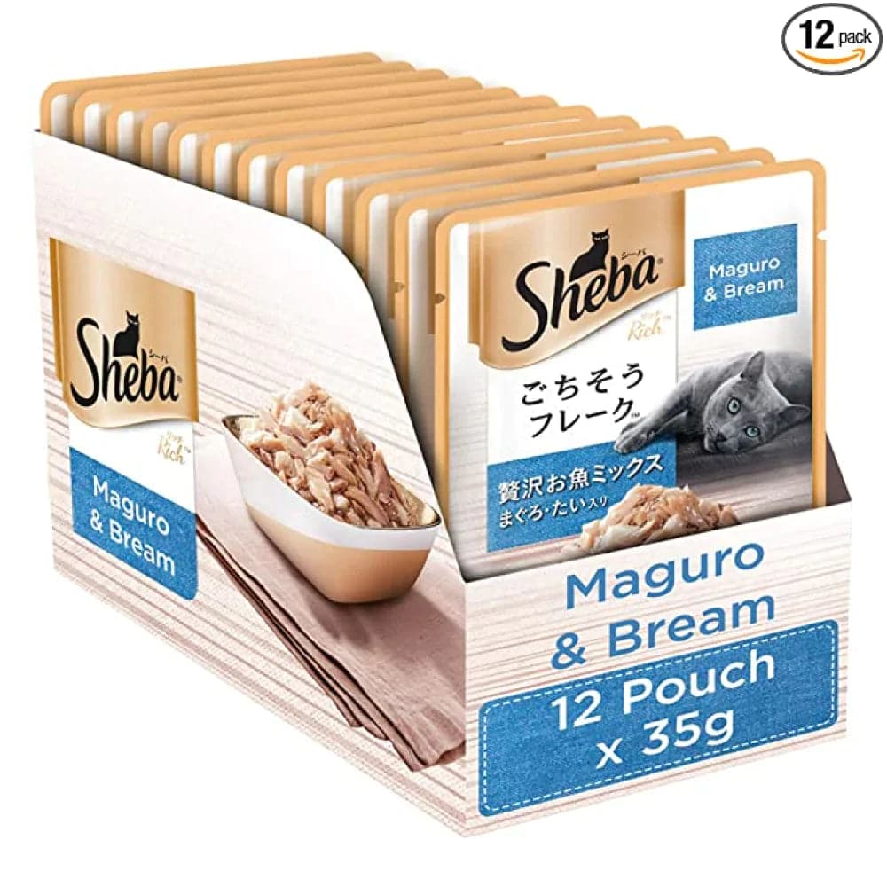 Sheba Skipjack Salmon Fish and Maguro Bream Fish Premium Cat Wet Food Combo image 3