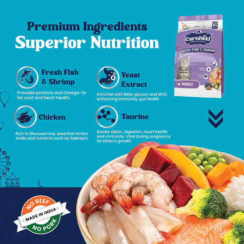 Carniwel Fresh Fish and Shrimp For Adult Cat Dry Food image 3