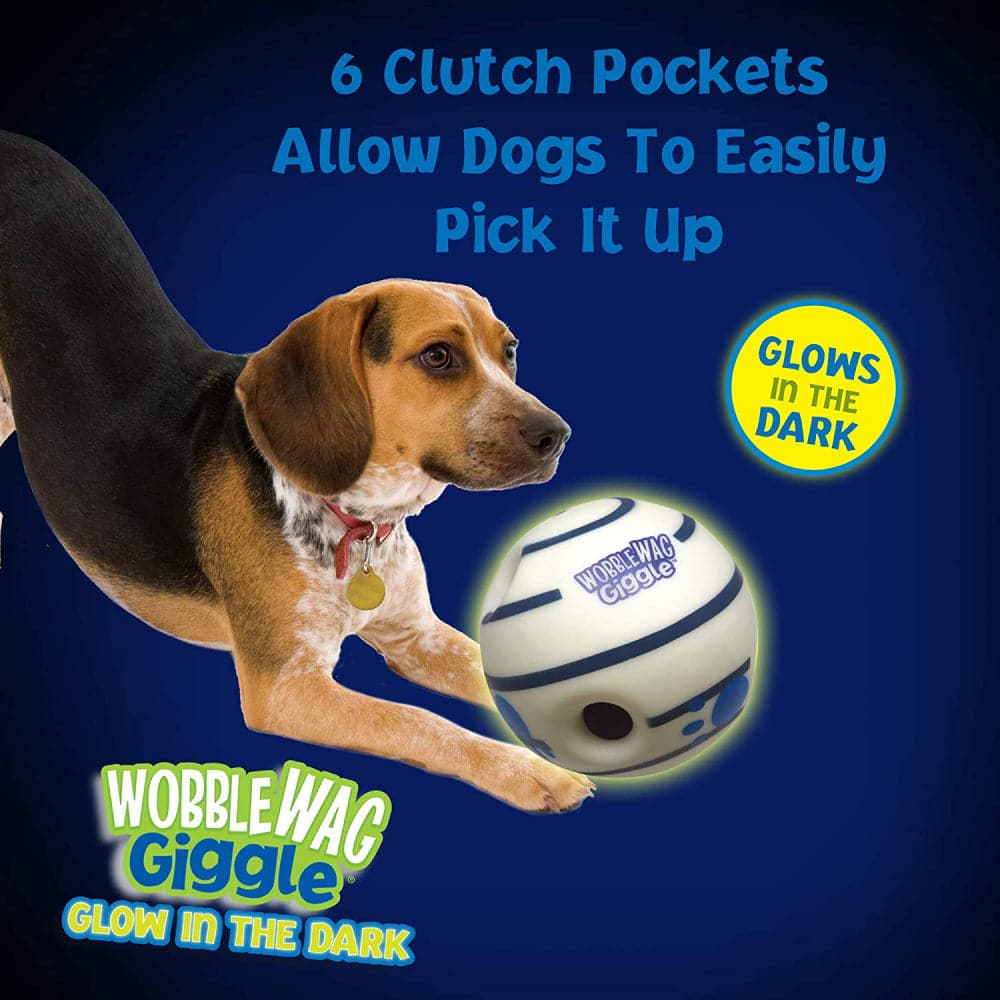 Wobble Wag Giggle Glow in The Dark Interactive Toy for Dogs | For Medium Chewers (White) image 6