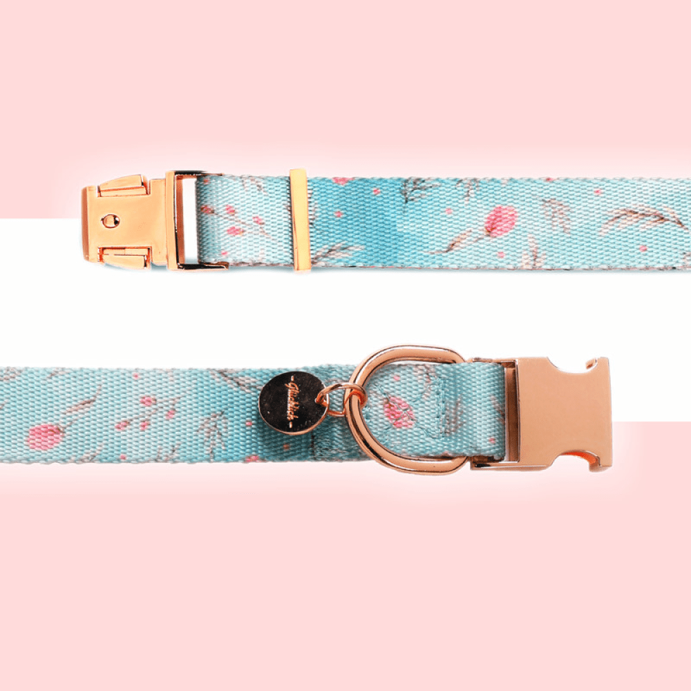 Glucklich Printed Polyester Adjustable Pet Collar for Dogs (Floral Mist) image 2