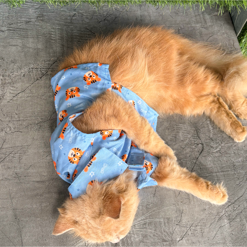 15 Furries Tiger Shirt for Cats (Orange and Blue) image 5