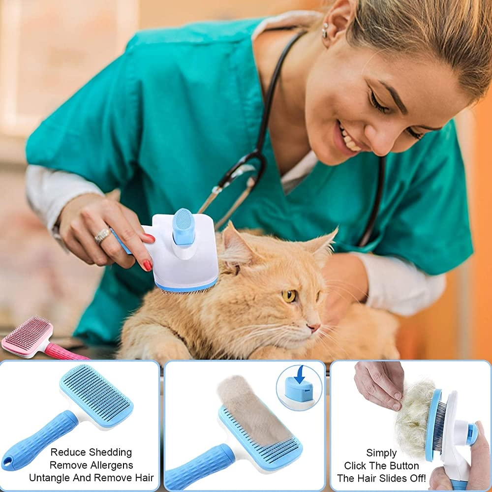 QPets Slicker Brush for Dogs and Cats (Blue) image 4