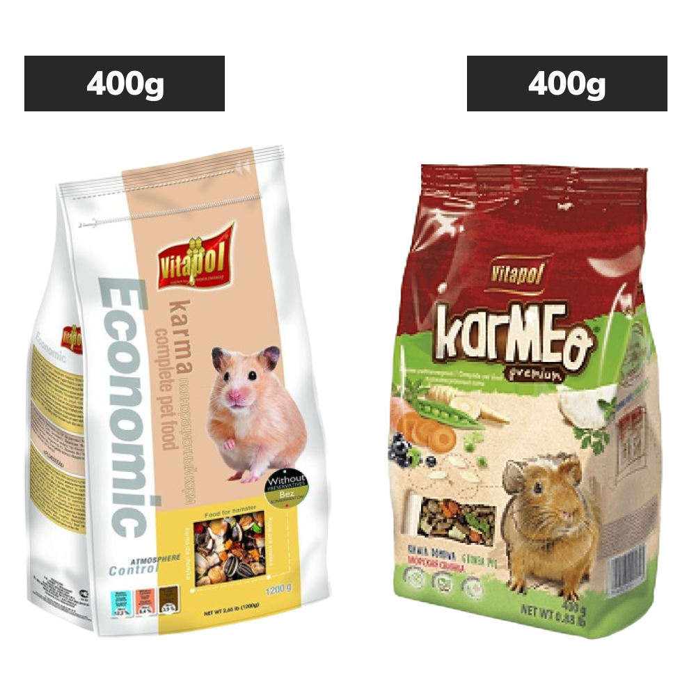 Vitapol Economic and Karmeo Premium Food for Hamster and Guinea Pig Combo