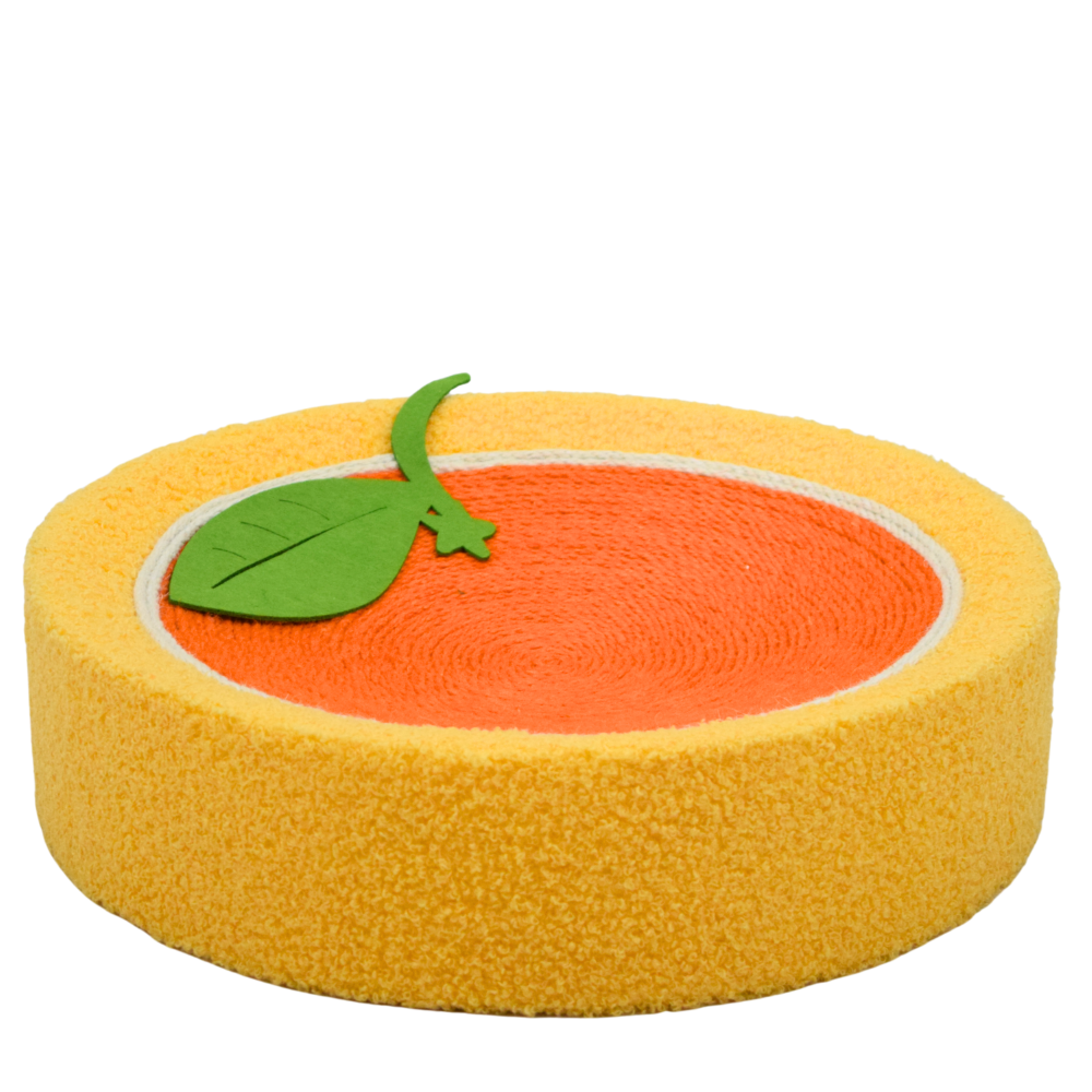 FurryLiving Orange Bed & Scratcher Mat for Cats (Orange)