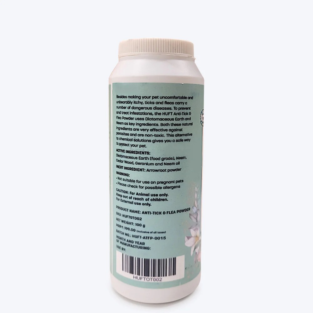 HUFT Sara's Natural Anti Flea & Tick Powder for Dogs and Cats image 2