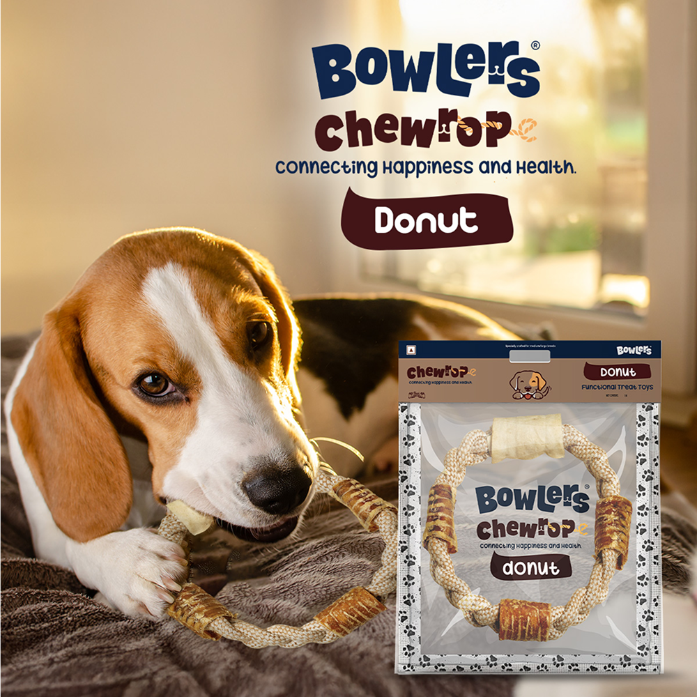 Bowlers Chewrope Donut Functional Dog Treat Toy image 5