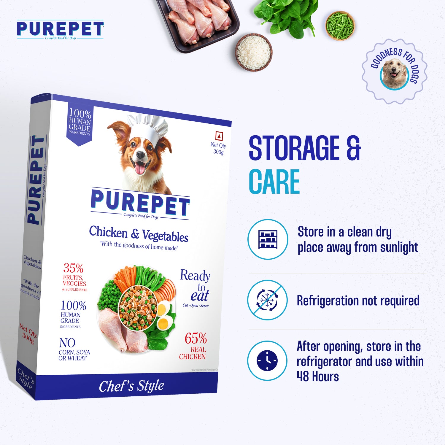 Purepet Chicken and Vegetable Biryani Fresh Food For Dogs image 7