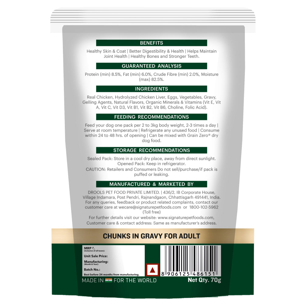 Signature Grain Zero Chicken Chunks Gravy Adult Dog Wet Food image 2
