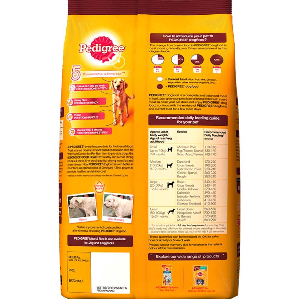 Pedigree Meat & Rice Dry and Chicken and Liver Chunks in Gravy Wet Adult Dog Food Combo image 5