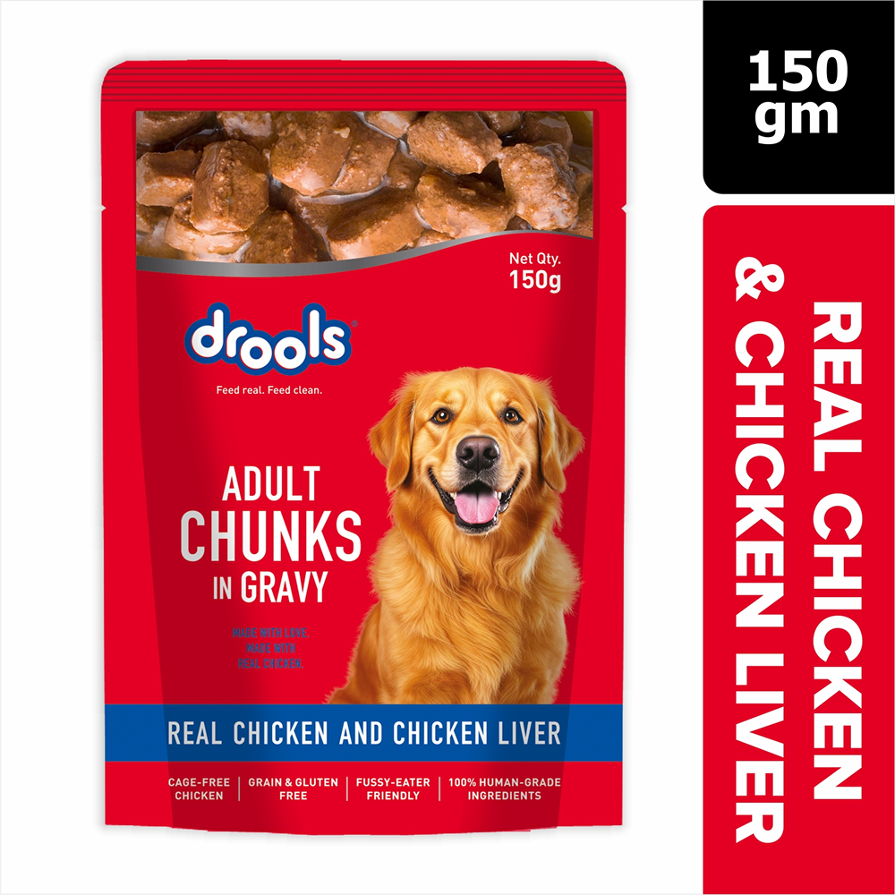 Drools Real Chicken & Chicken Liver Chunks in Gravy Adult Dog Wet Food image 4