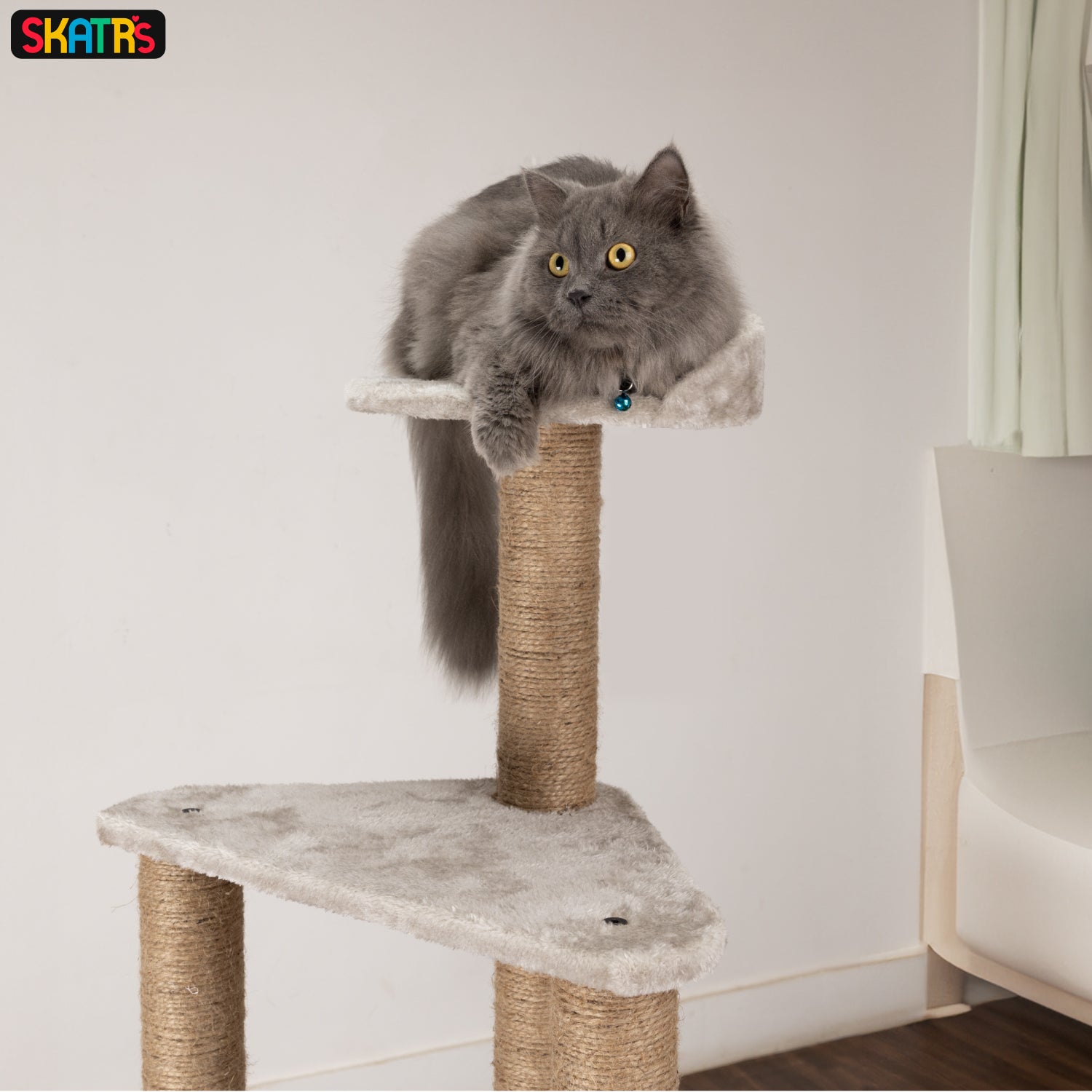 Skatrs Feline Fortress Two Tier Cat Tree with Sisal Post Toy image 7