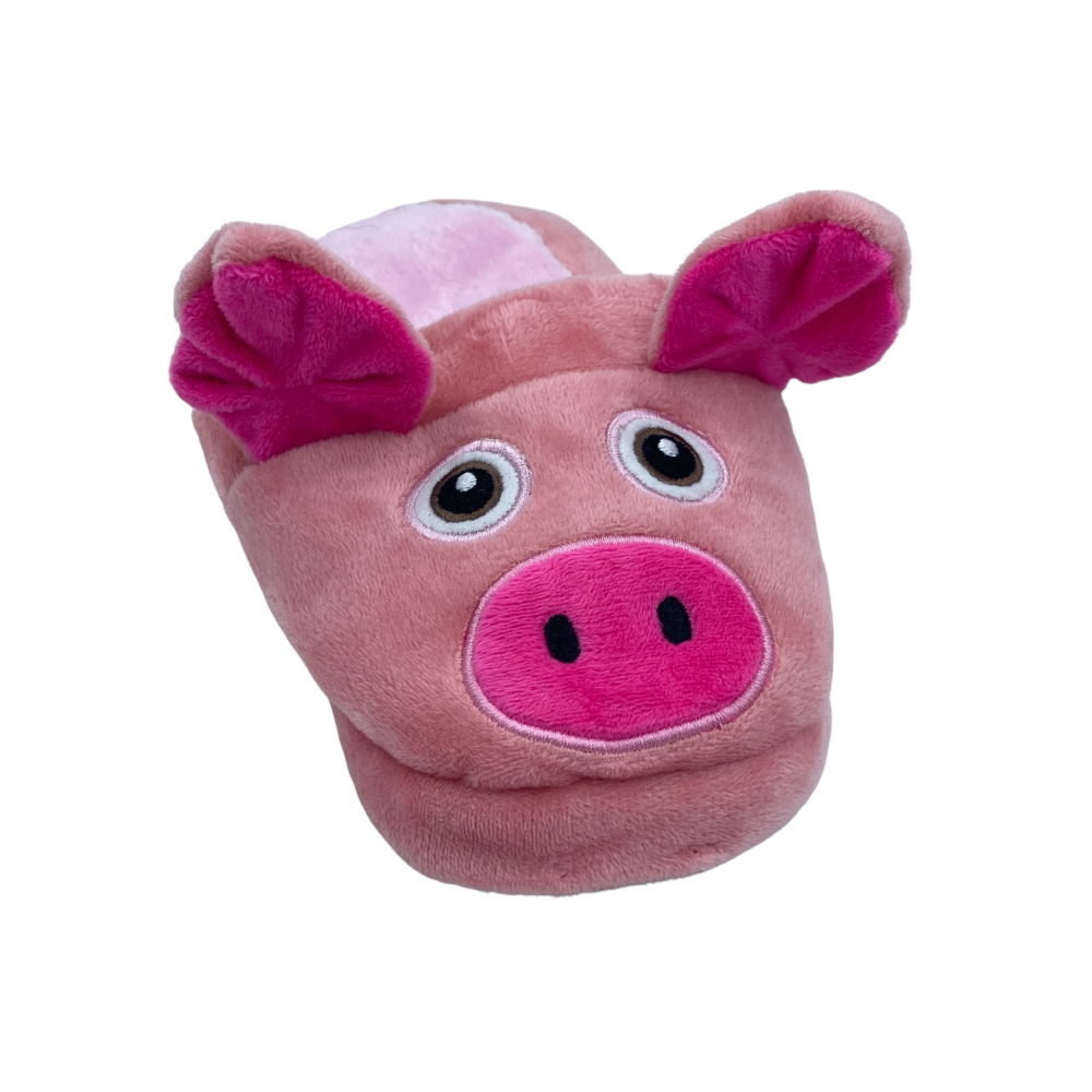 Talking Dog Club Doggie Pig Slipper Squeaky Plush Toy for Dogs (Pink) image 3