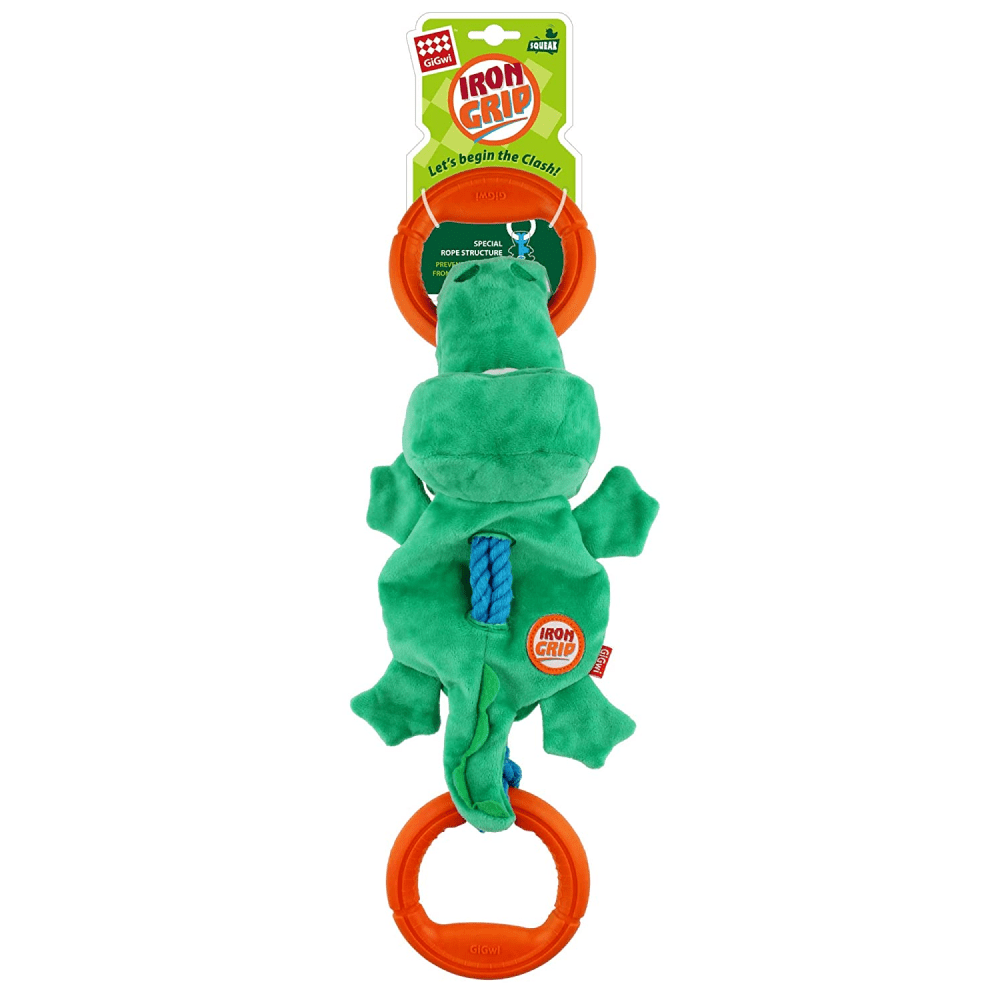 GiGwi Iron Grip Crocodile Plush with TRP Handle Toy for Dogs (Green) image 6