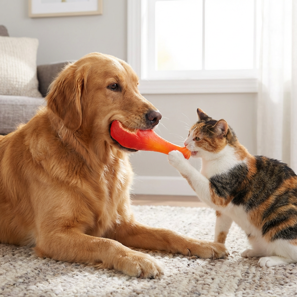 Skatrs Chicken Drumstick Squeaky Toy for Dogs and Cats (Colour May Vary)