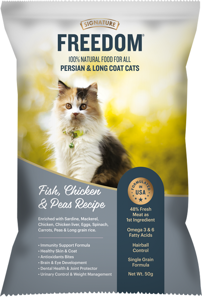 Signature Freedom Fish, Chicken and Peas Recipe Persian Cat Dry Food (50g) image 3