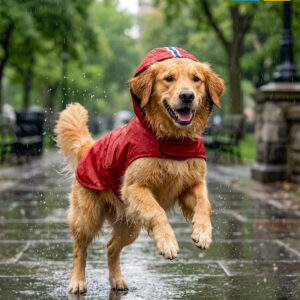 15 Furries Urban Waterproof Raincoat for Dogs (Red)