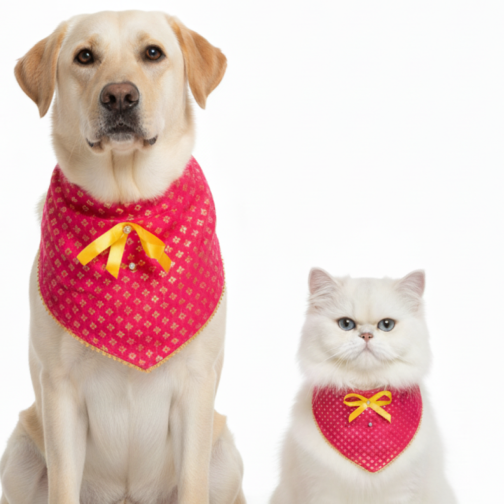 Skatrs Ethnic Bandana for Cats and Dogs (Pink)