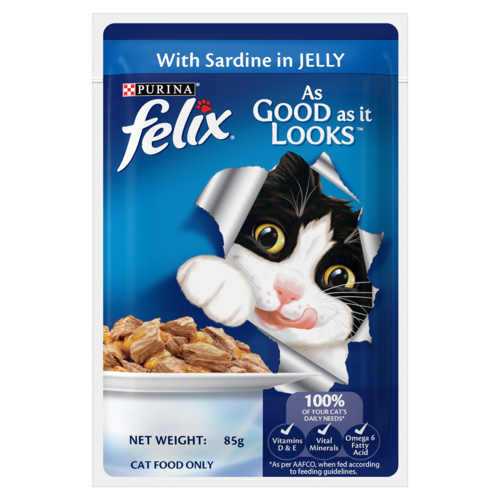 Purina Felix with Sardine in Jelly Complete and Balanced Adult Cat Wet Food image 8
