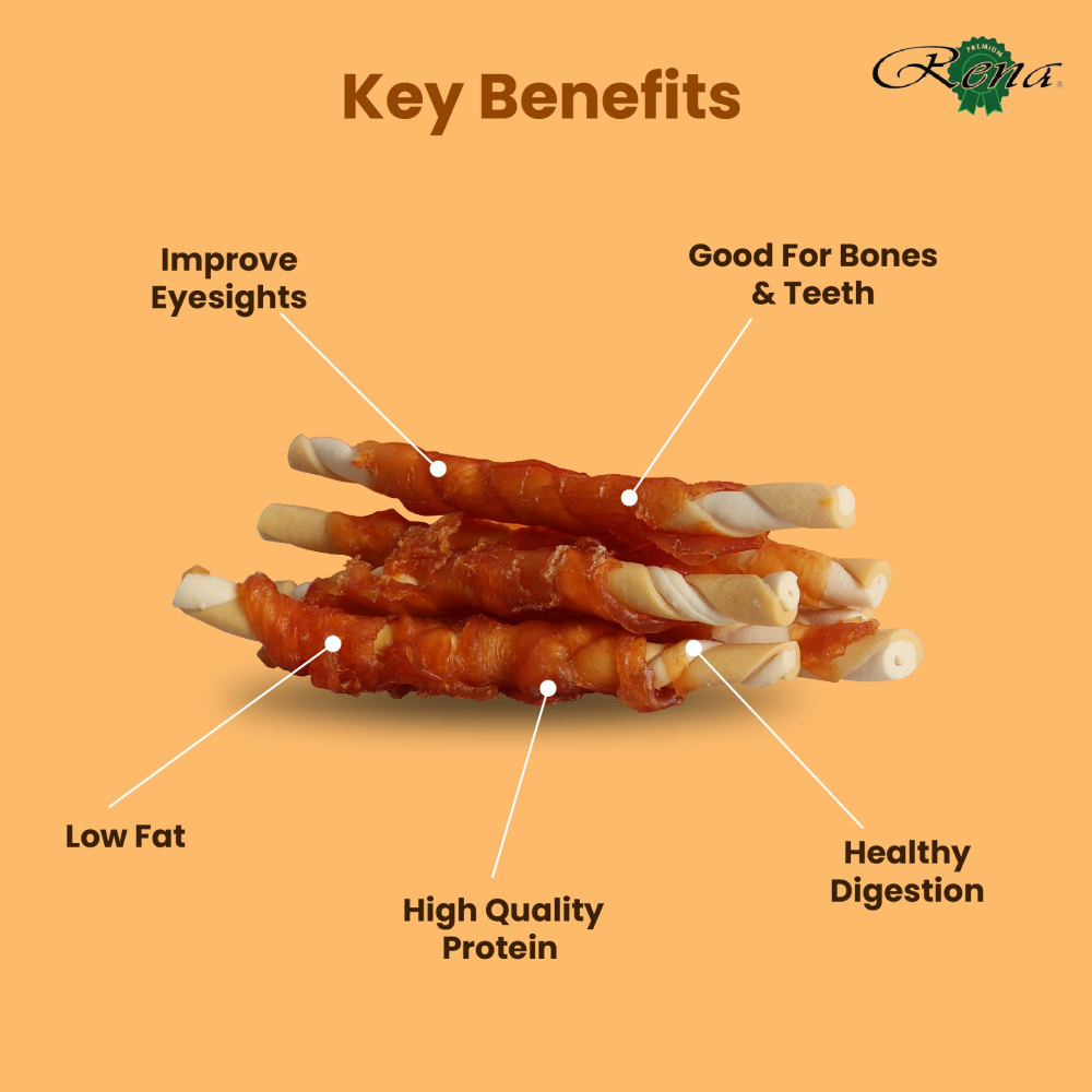 Rena Love Chicken Wrapped Double Sticks Dog Treats image 5