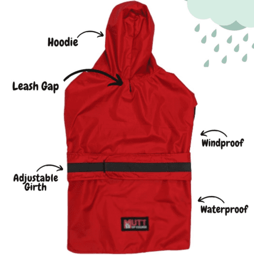 Mutt of Course Raincoat For Dogs (Red) image 2