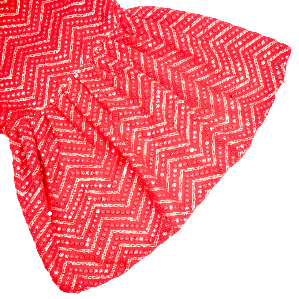 Skatrs Festive Mirror Lehenga for Cats and Dogs (Red) image 9