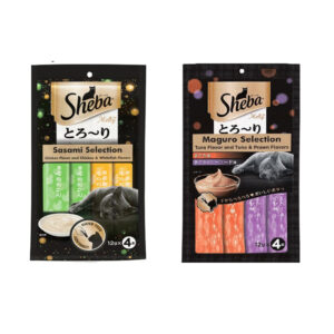 Sheba Tuna Flavor and Tuna & Prawn Maguro and Sheba Chicken & Chicken Whitefish Sasami Melty Premium Treats for Cats Combo