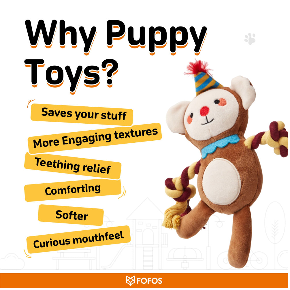 Fofos Monkey Fluffy Puppy Plush Toy for Dogs image 7