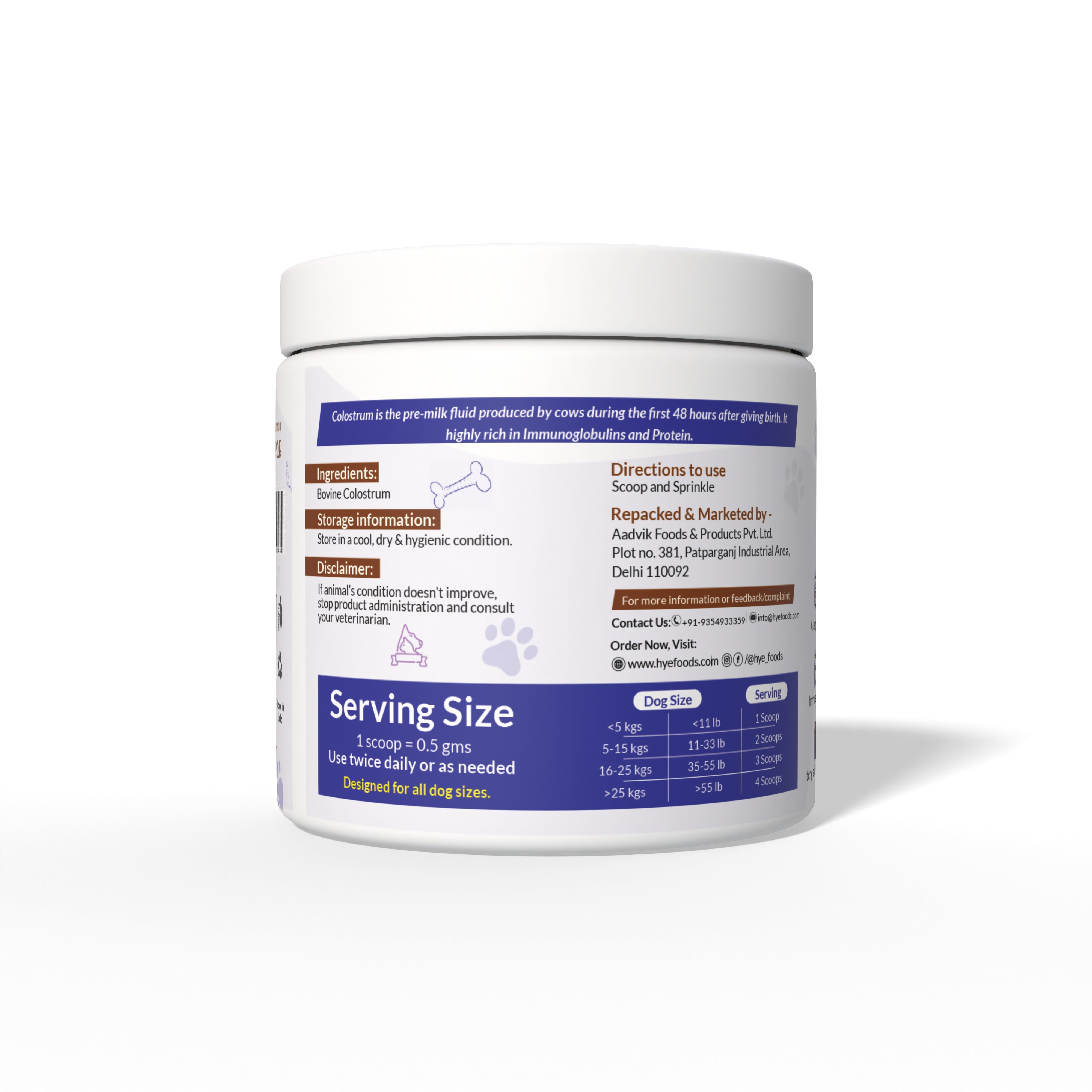HYE Pets Bovine Colostrum Powder for Dogs & Cats image 2