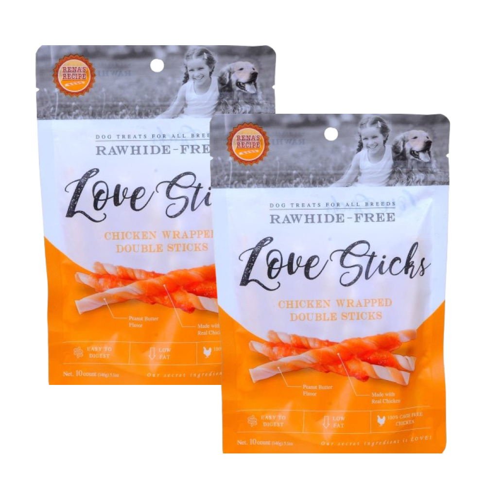 Rena Love Chicken Wrapped Double Sticks Dog Treats image 9