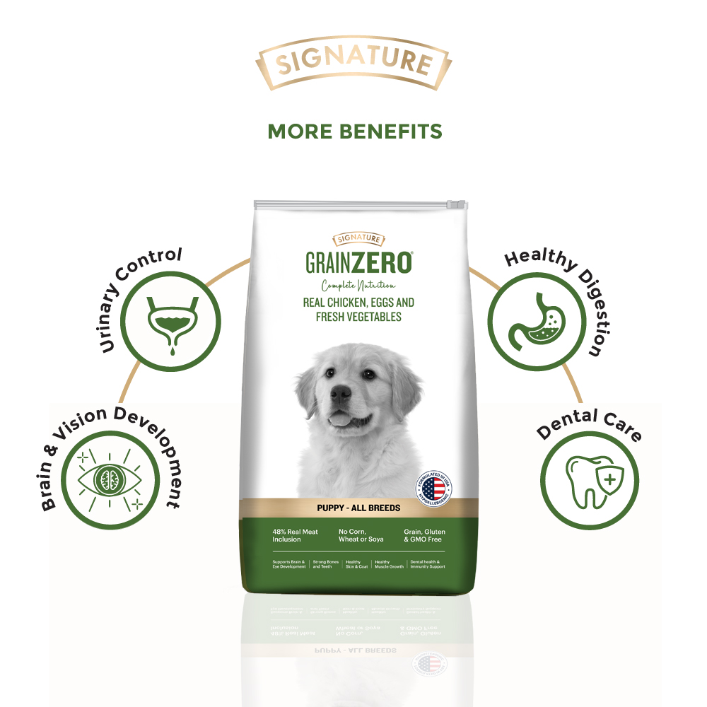 Signature Grain Zero Real Chicken, Egg and Vegetables Puppy Dog Dry Food image 5