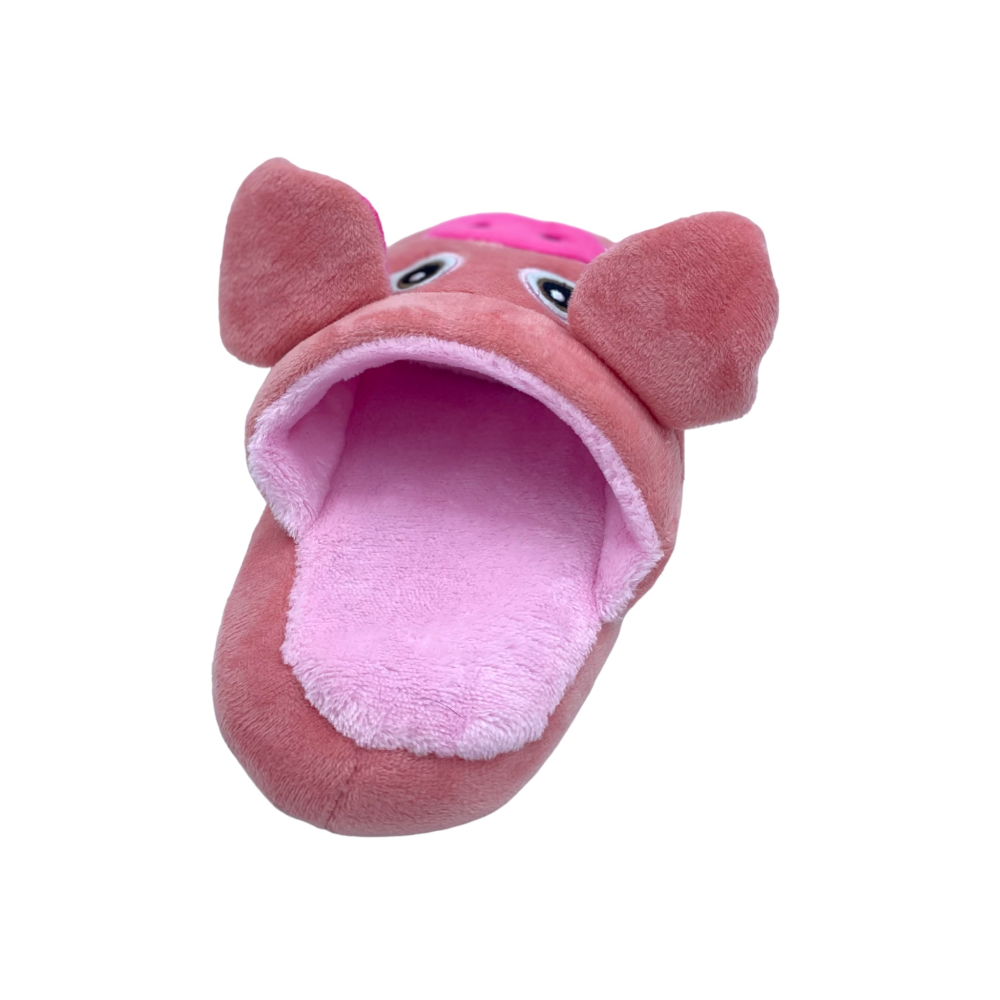 Talking Dog Club Doggie Pig Slipper Squeaky Plush Toy for Dogs (Pink) image 4
