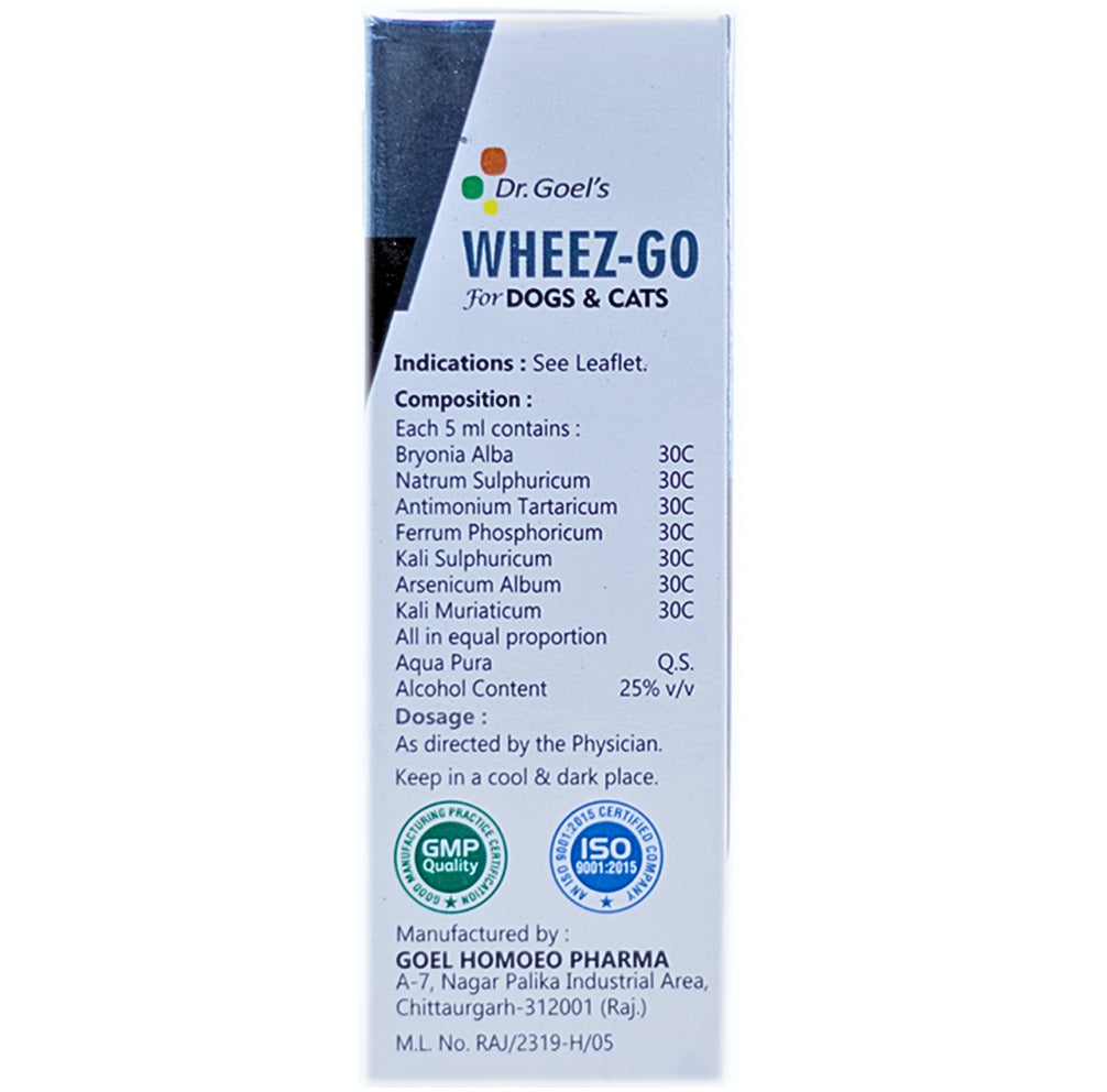 Dr Goel's Wheez Go Respiratory care for Dogs and Cats (30ml) image 3