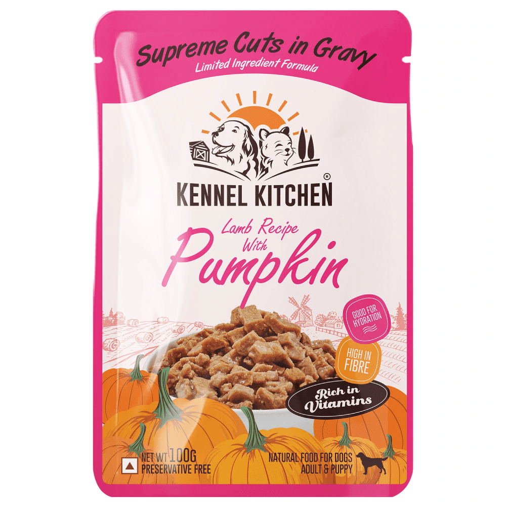 Kennel Kitchen Supreme Cuts Chicken with Pumpkin and Lamb with Pumpkin Gravy Adults & Puppy Dog Wet Food (All Lifestages) Combo image 2