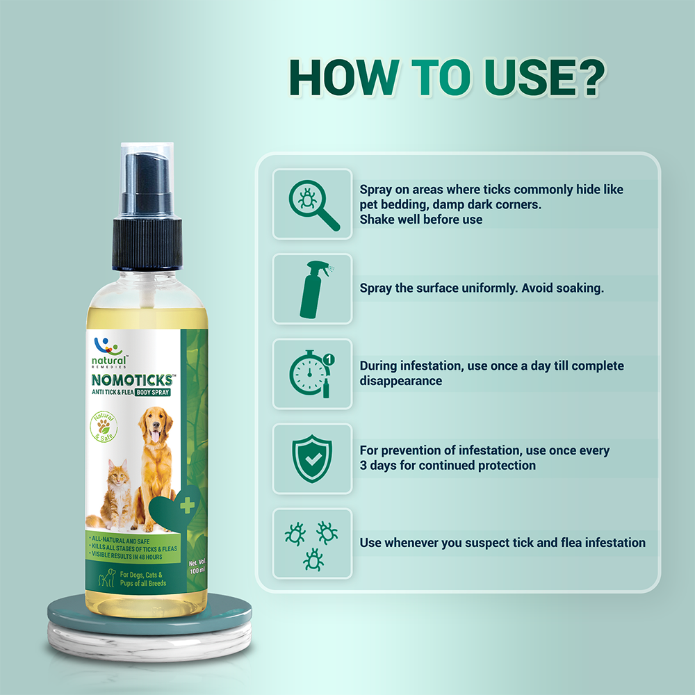 Natural Remedies Nomo Ticks Home Spray for Dogs and Cats image 5